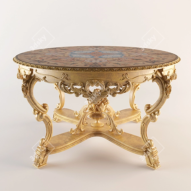 Elegant Mercury Table: Height 89cm, Diameter 163cm 3D model image 1