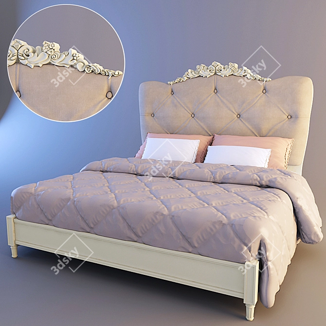 Elegant Dolce Rosa Bed 3D model image 1