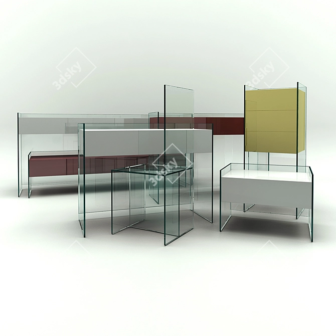 Glas Italia Float

Modern Glass Console with Drawers 3D model image 1