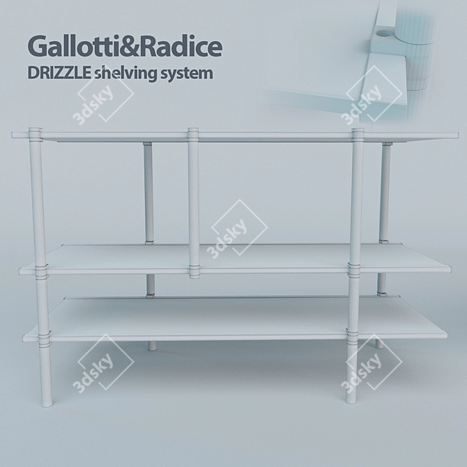 Elegant Drizzle Shelving System 3D model image 2