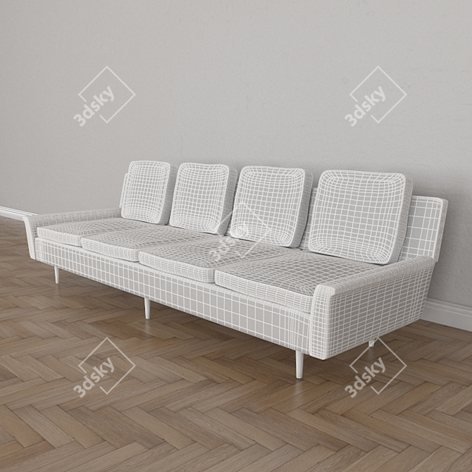 Modern Milo Baughman Coggin Thayer Sofa 3D model image 2