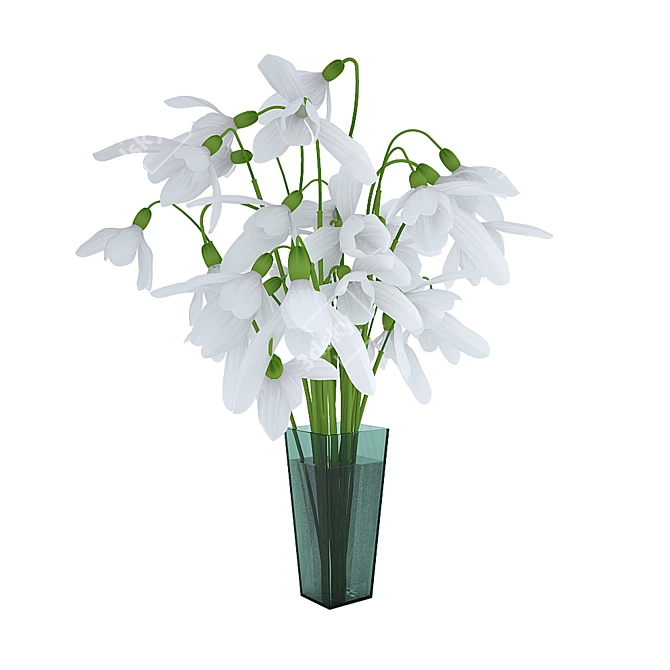 Winter Blooms: Elegant Snowdrops 3D model image 1