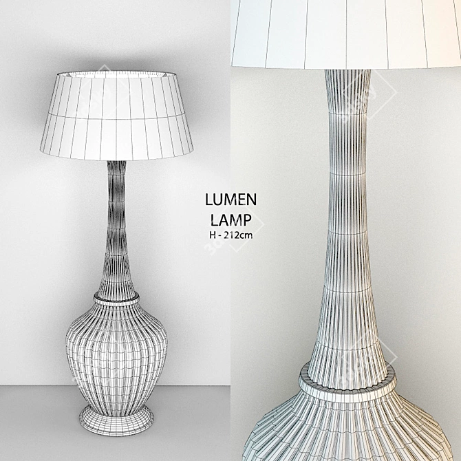 Turbo Lumen Floor Lamp 3D model image 2