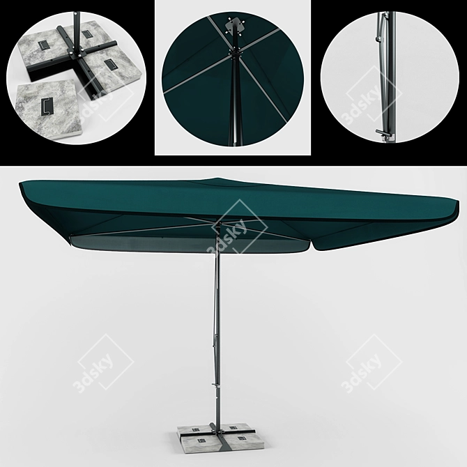 Mechanistic Street Umbrella 3D model image 1