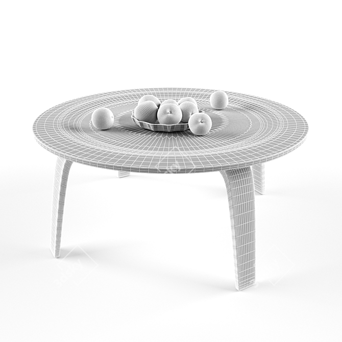 Modern Plywood Coffee Table 3D model image 2