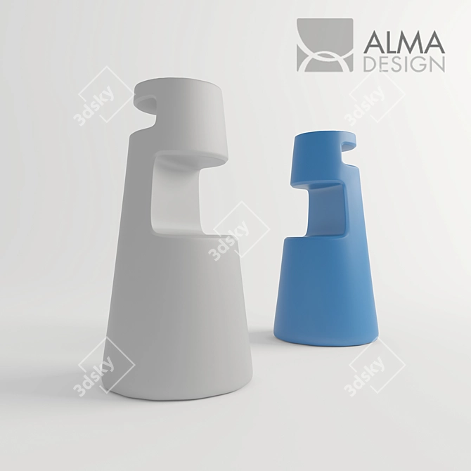 Italian Design ALMA Barstool 3D model image 2