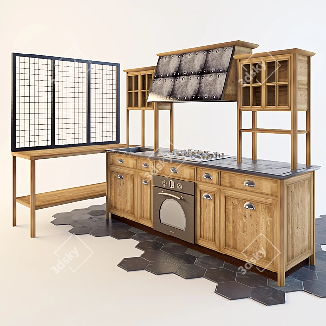 Classic Charm: Marchi Group Kitchen 3D model image 1