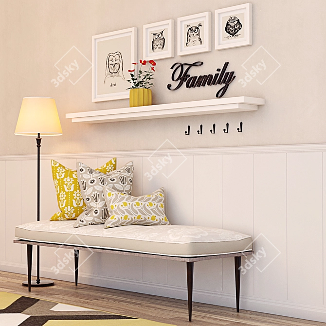 Versatile Hallway Furniture Set 3D model image 2