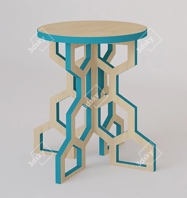 Modern Honeycomb Stool: Eye-catching Eco-friendly Design 3D model image 2