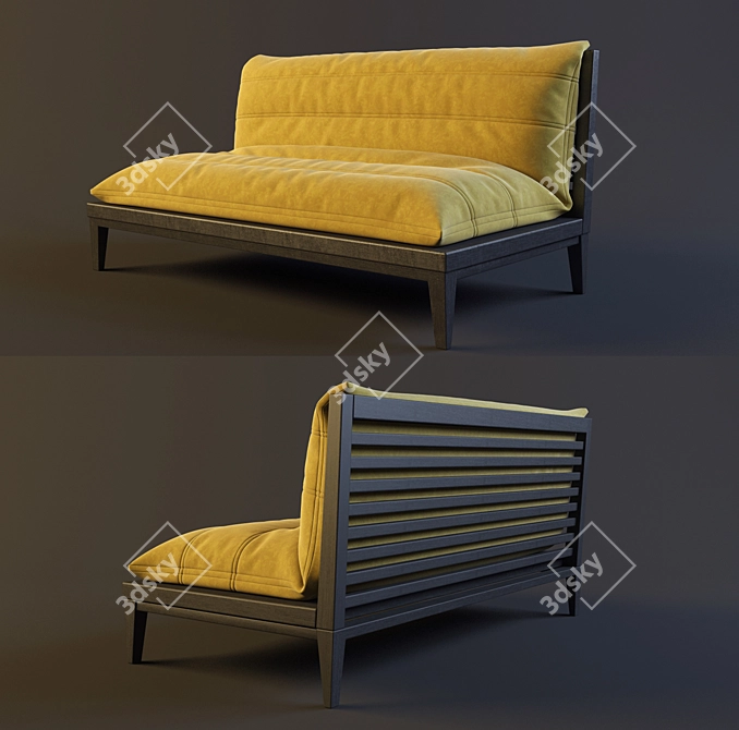 Elegant Restaurant Sofa 3D model image 1