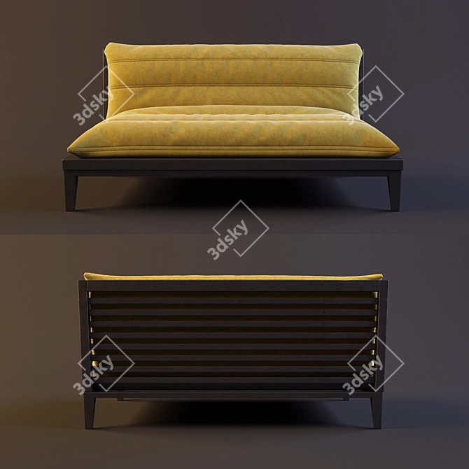 Elegant Restaurant Sofa 3D model image 2