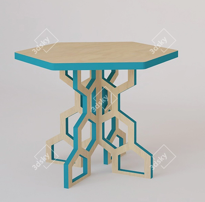 Modern Eco-Friendly Honeycomb Coffee Table 3D model image 2