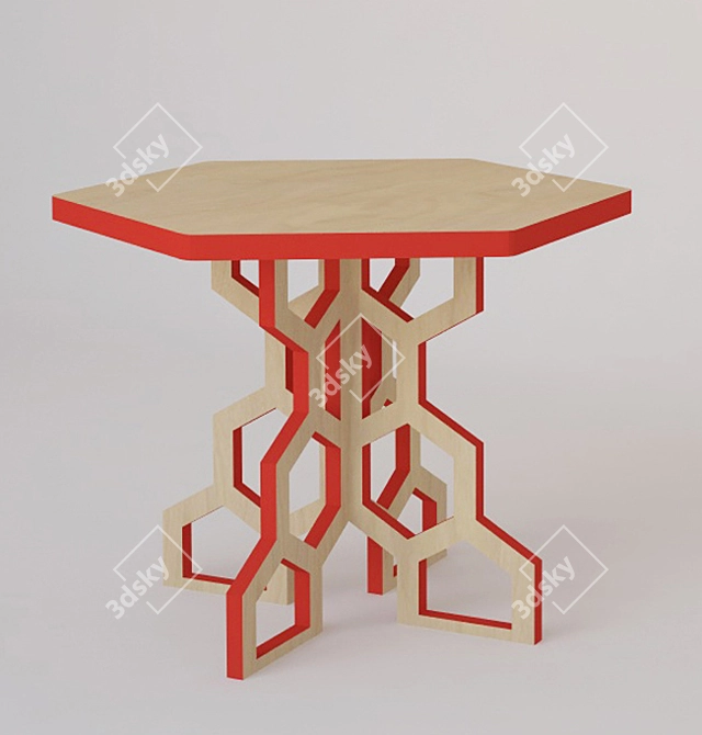 Modern Eco-Friendly Honeycomb Coffee Table 3D model image 3