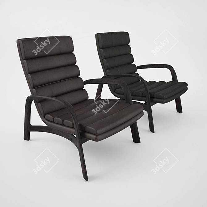 Luxury Minotti Saville Armchair & Stool: Exquisite Design for Stylish Spaces 3D model image 2