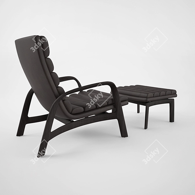 Luxury Minotti Saville Armchair & Stool: Exquisite Design for Stylish Spaces 3D model image 3