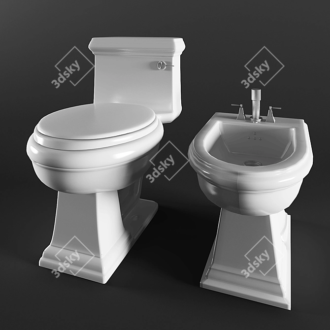 Migliore Bella Toilet & Bidet Set 3D model image 2