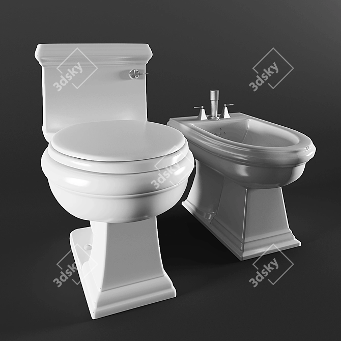 Migliore Bella Toilet & Bidet Set 3D model image 3