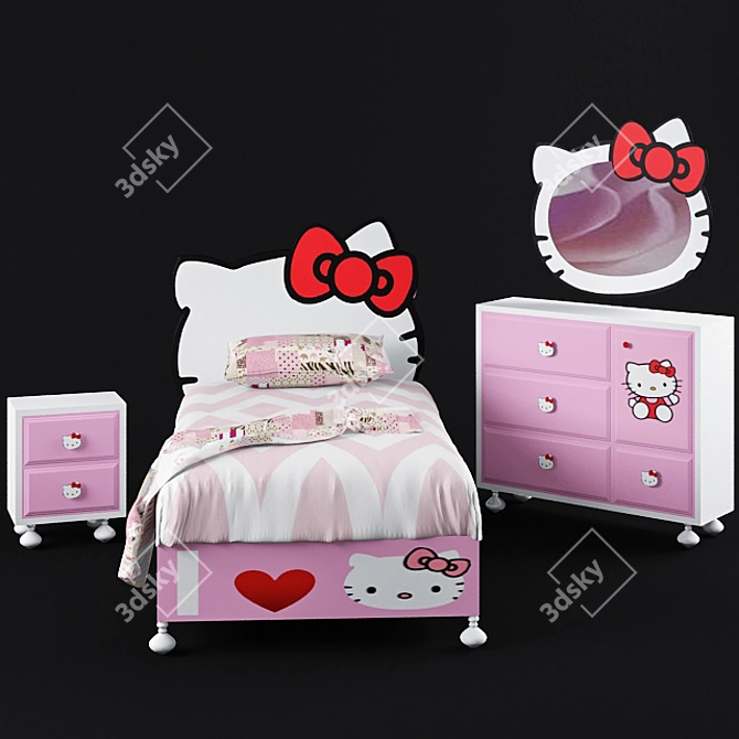 Title: Cozy Dreams Childroom Set 3D model image 1