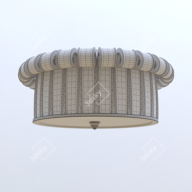 Classic Style Flush Mount Light 3D model image 2