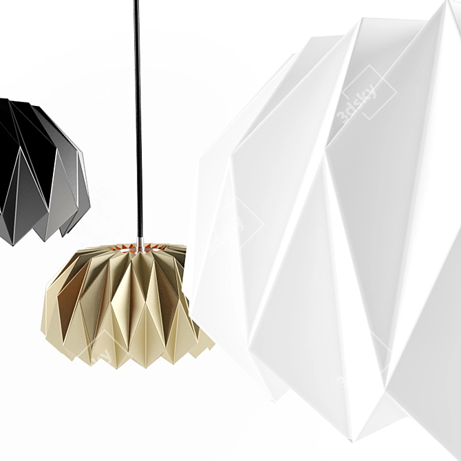 Origami Wire Lamp 3D model image 3