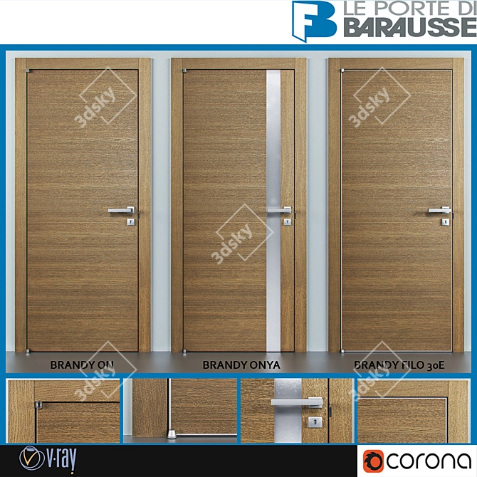 Elegant Barausse Doors for Modern Interiors 3D model image 1