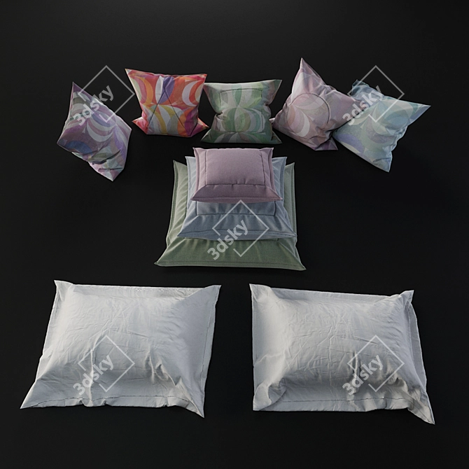 Cozy Cushion Set 3D model image 1