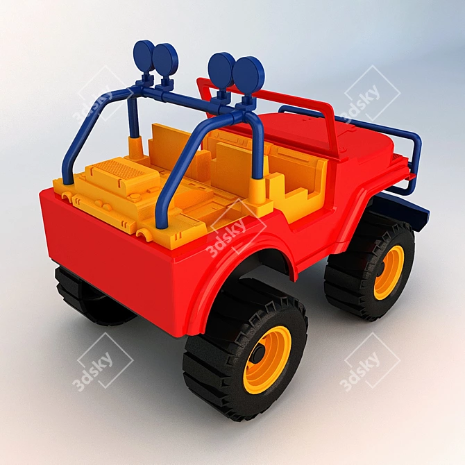 Plastic Toy Car 3D model image 3