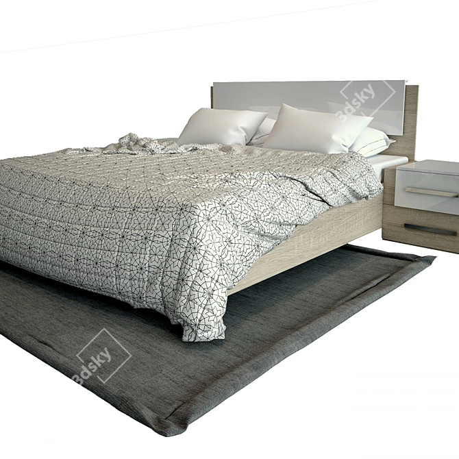 Largo Bed: Stylish and Spacious 3D model image 2