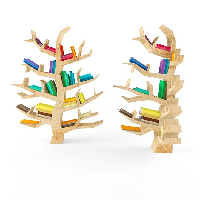 Corner Wooden Shelves - Versatile & Spacious 3D model image 1