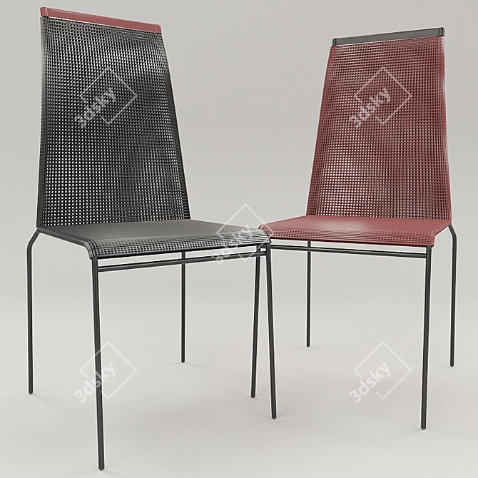 Sleek Metal Chair: WEB HIGH 3D model image 1