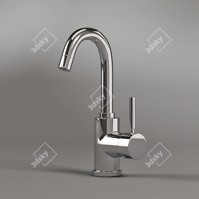 Italian Chrome Single Lever Basin Mixer 3D model image 1