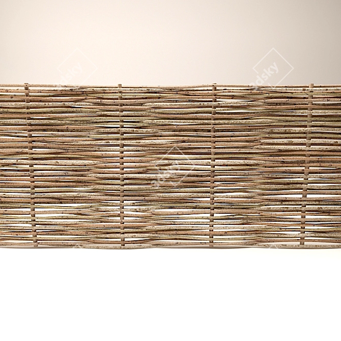 Woven Willow Fence | Decorative Panel 3D model image 2