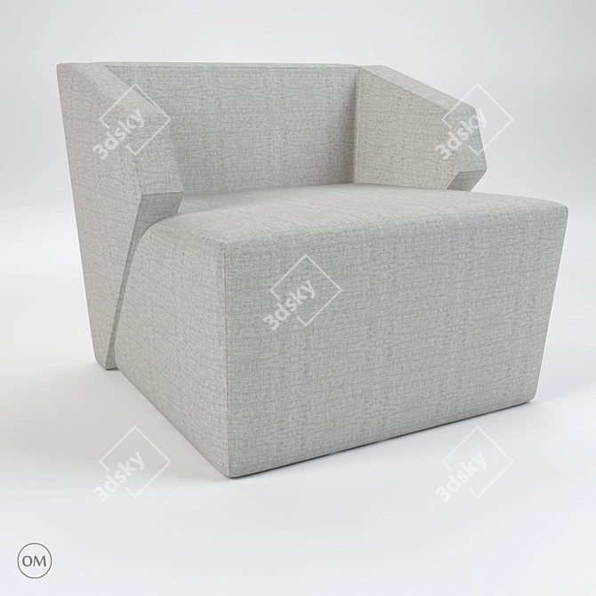 Minimalist Designer Armchair 3D model image 1