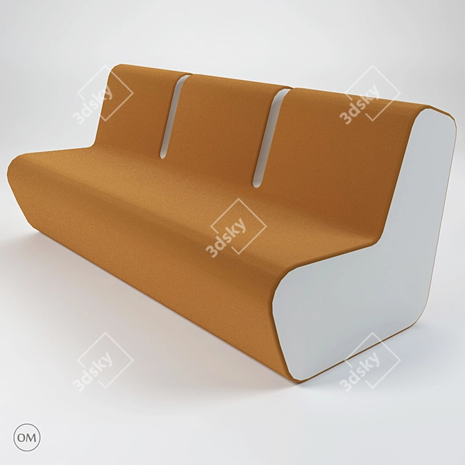 Modern M2 Sofas and Armchair Set 3D model image 1