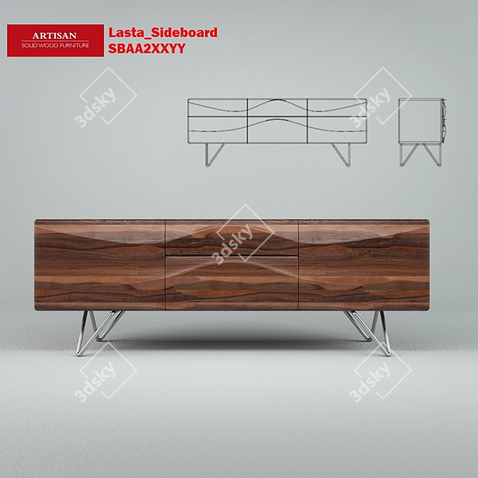 Elegant Lasta Sideboard: Sleek Storage Solution 3D model image 2