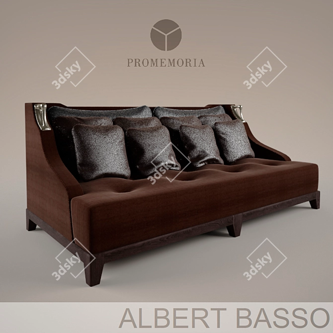 Elegant Albert Basso Sofa 3D model image 1