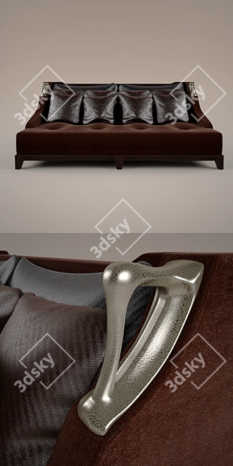 Elegant Albert Basso Sofa 3D model image 2