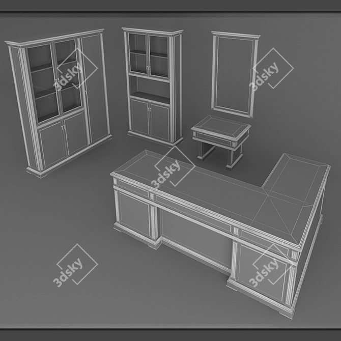 Elegant Office Ensemble 3D model image 2