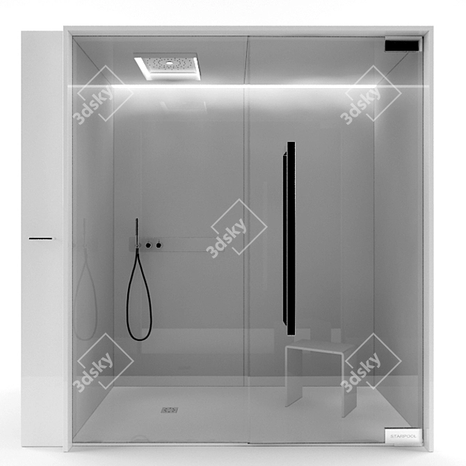 Luxury Rainfall Shower System 3D model image 1