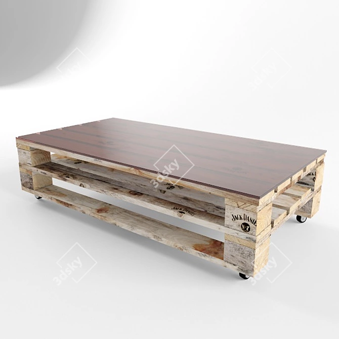 Rustic Pallet Table 3D model image 3