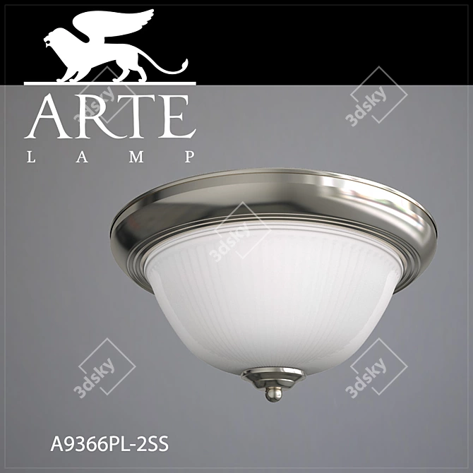 Elegant Stainless Steel Ceiling Light 3D model image 1