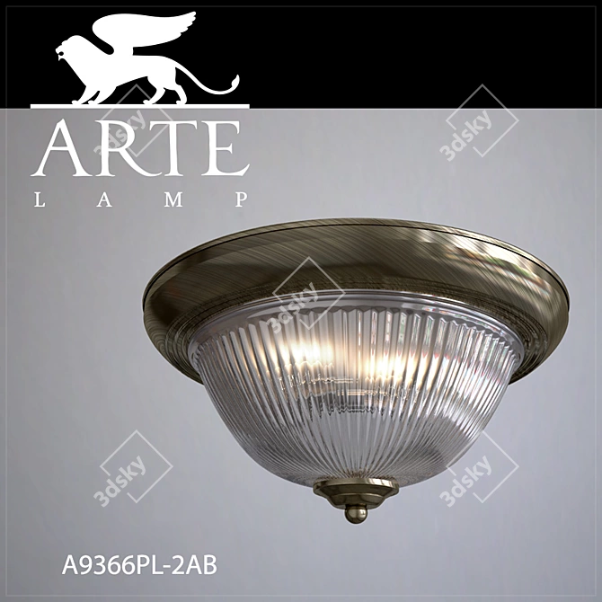 Elegant AB Ceiling Light 3D model image 1