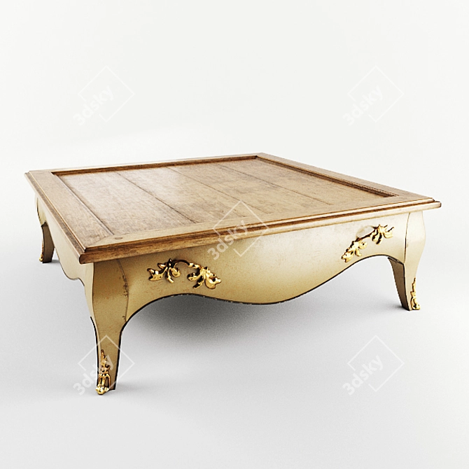 Elegant Volutes Coffee Table 3D model image 1