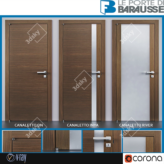 Elegant Barausse Doors Collection 3D model image 1