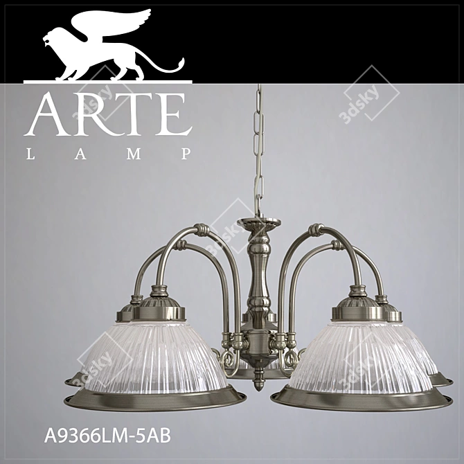 Elegant Bronze Chandelier A9366LM 3D model image 1