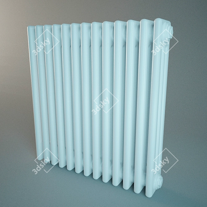 White Metal Radiator - 13 Section, 600x600 3D model image 1