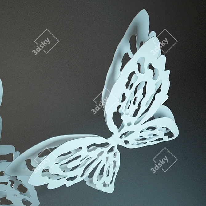 Giant Metal Butterfly Sculpture 3D model image 2