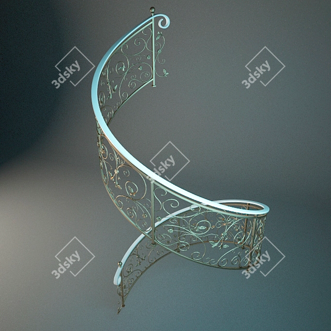 Spiral Staircase Handrails 3D model image 1