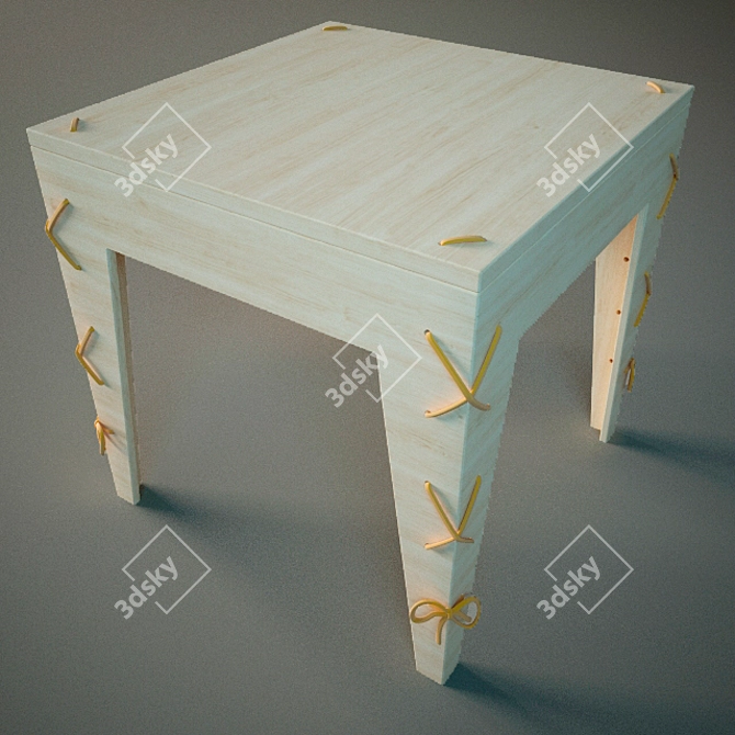 Lace-Up Stool: 480x480x450 Size 3D model image 1