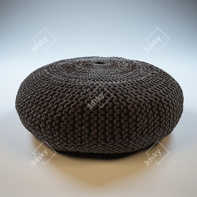 Cozy Knitted Pouf 3D model image 1